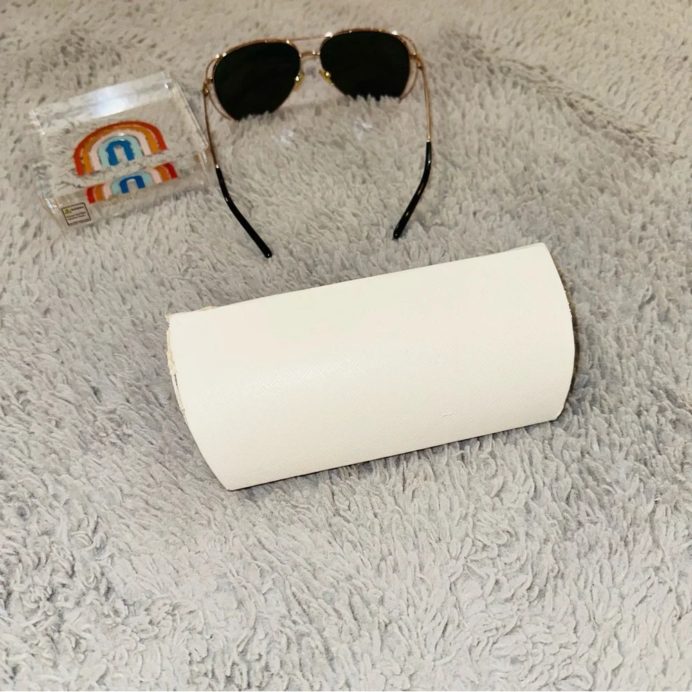 Michael Kors Aviator Sunglasses with oil slick Lenses
